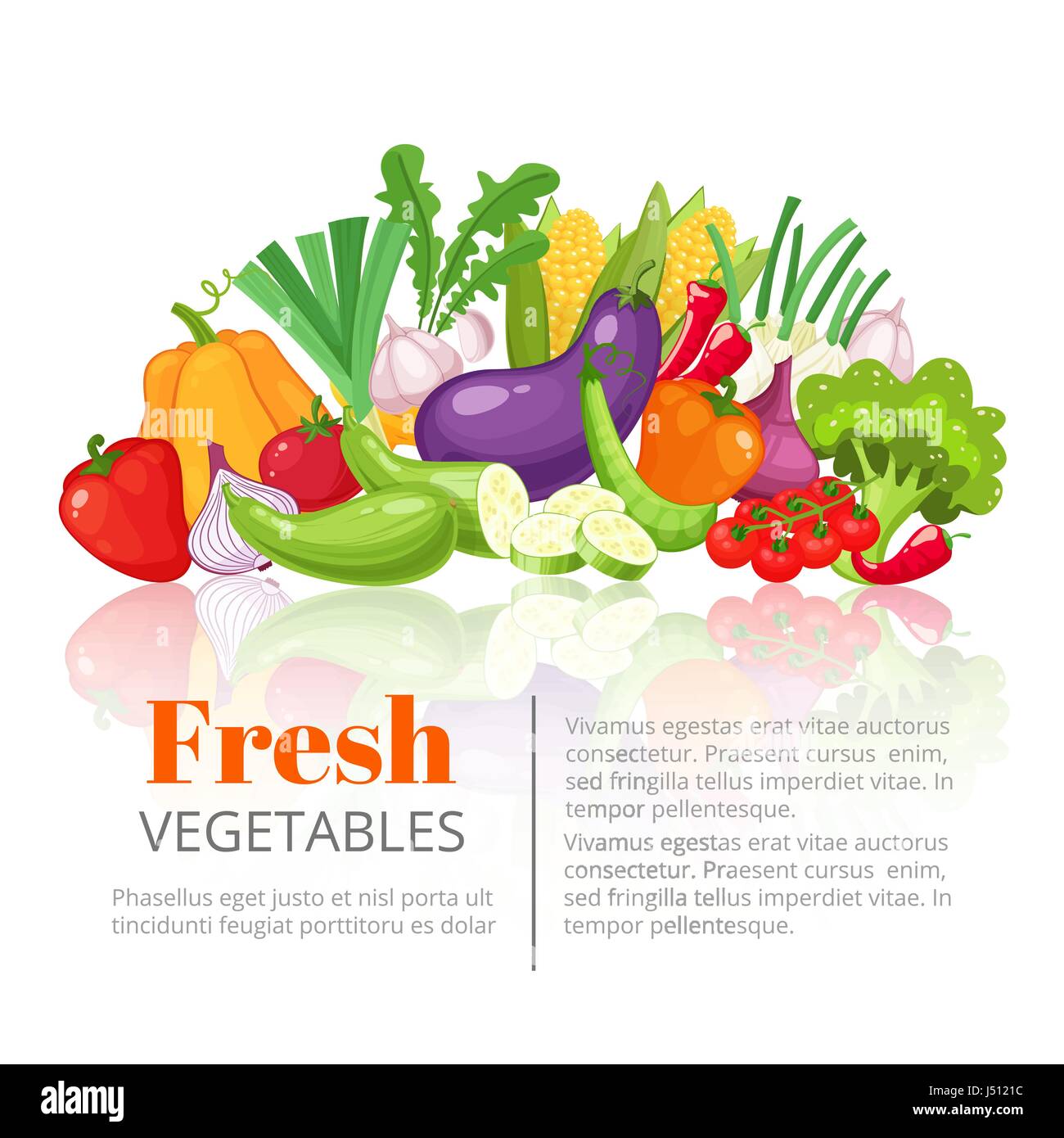 Vegetables poster,scientific article, heading, or vegetarian menu