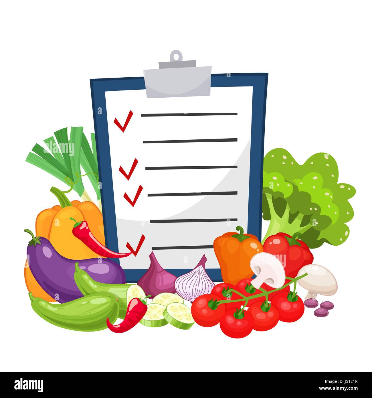 Diet menu with a group of vegetables Stock Vector Image & Art - Alamy