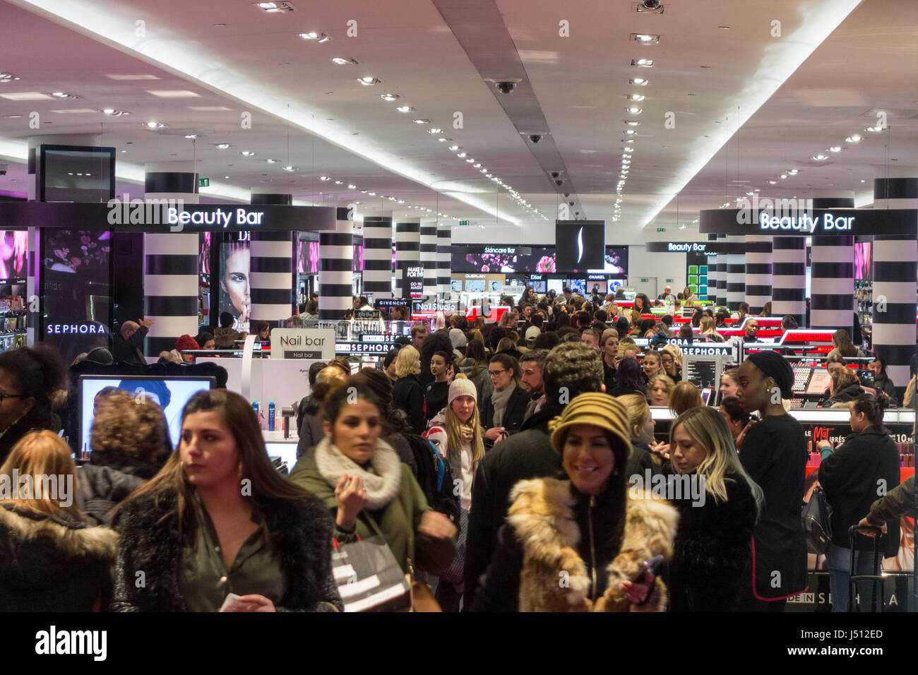 Sephora flagship store, Champs Elysees,  Paris, France. Stock Photo