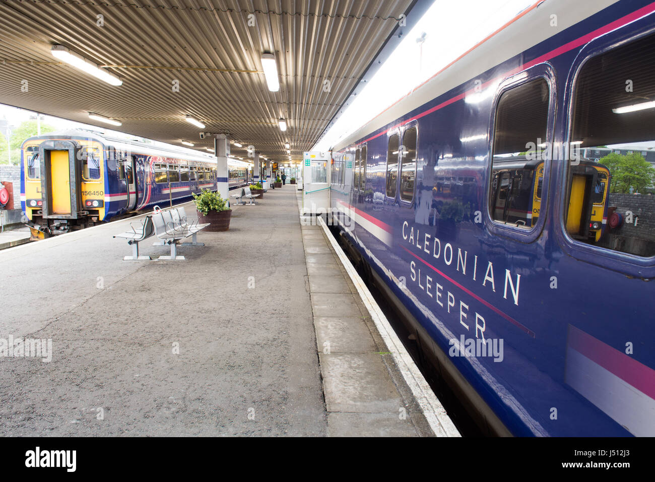 Fort William, Scotland May 16, 2016 The Caledonian Sleeper train