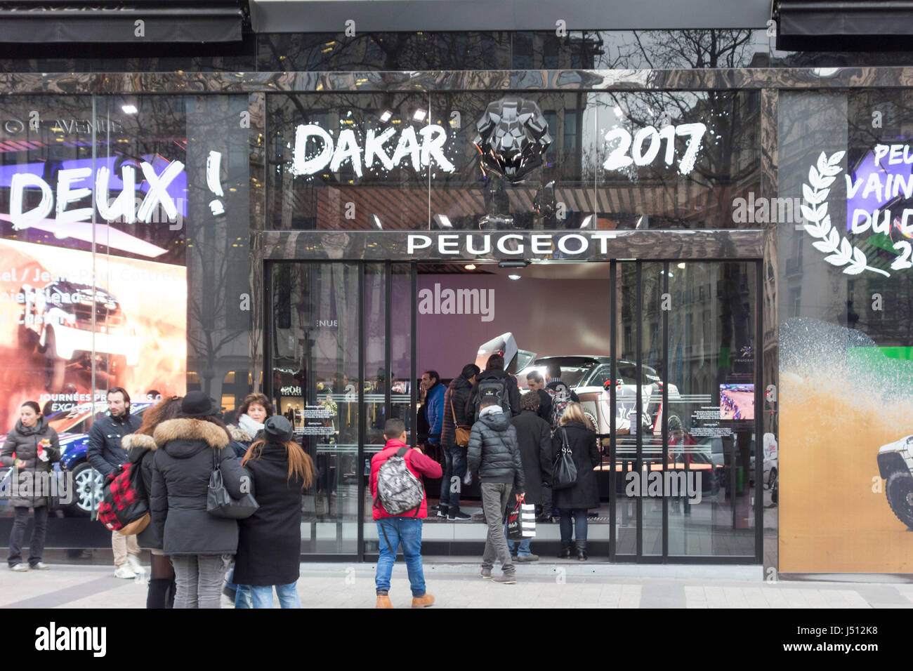 Peugeot flagship dealer store, Champs-Elysées , Paris, France Stock Photo