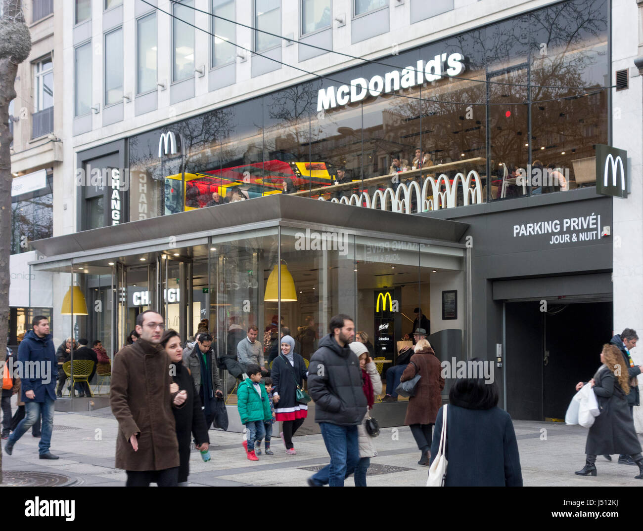 Macdonalds restaurant , Champs-Elysées, Paris, France Stock Photo