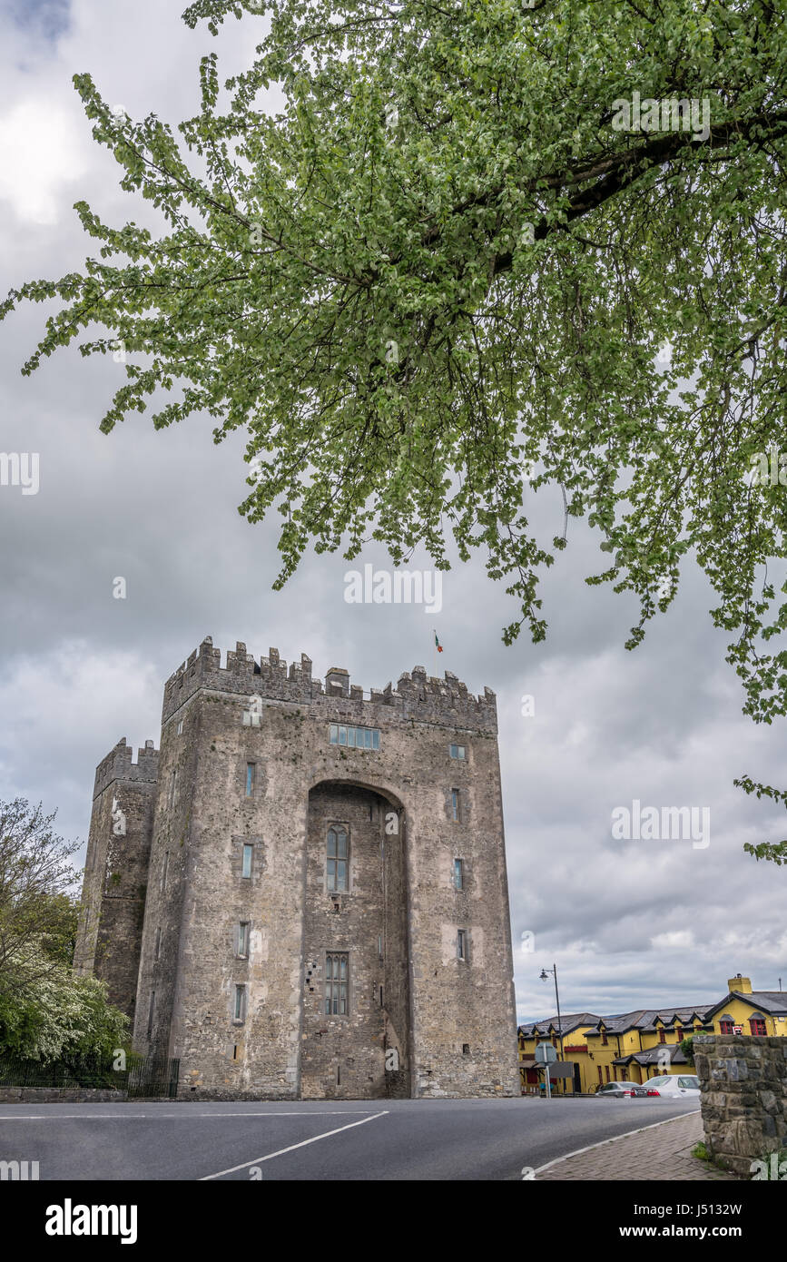 Bunratty castle on a cloudy day, county Clare, Ireland Stock Photo