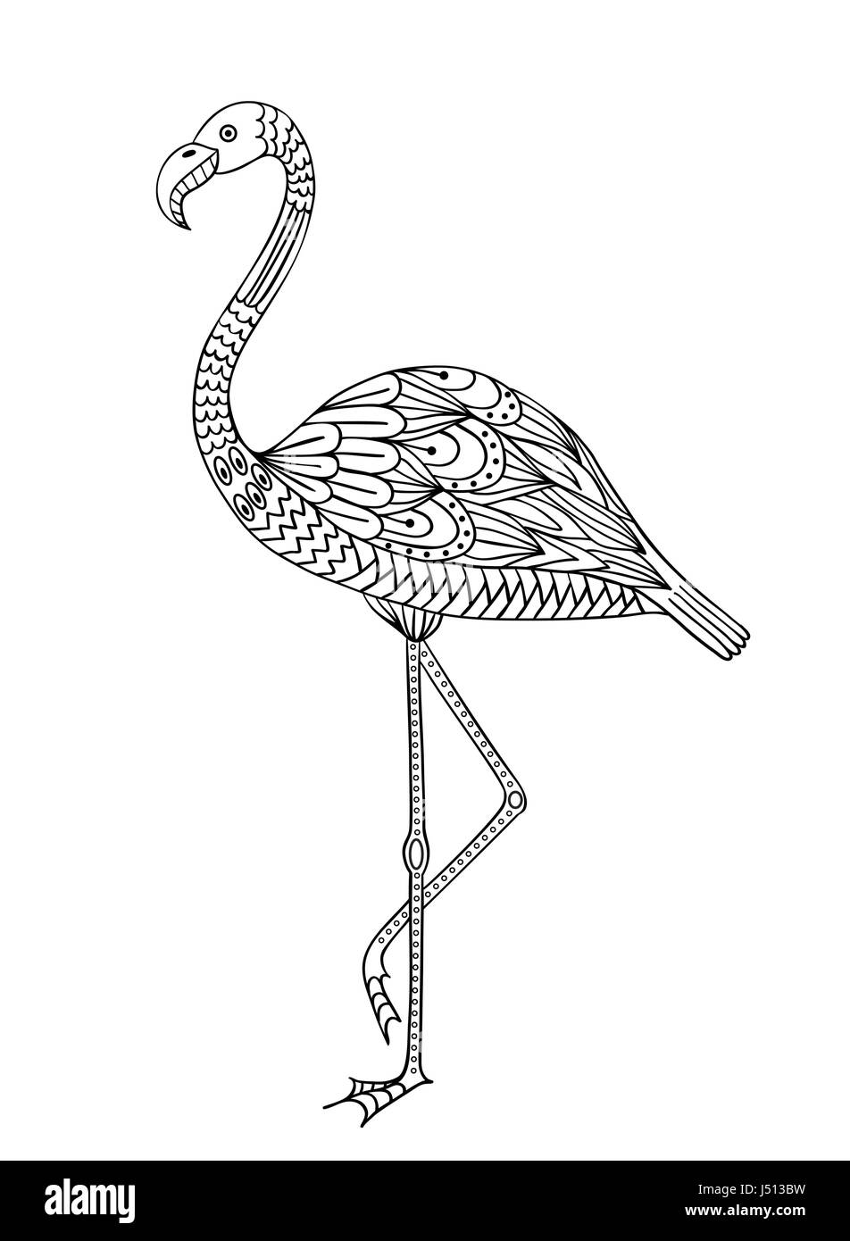 Pink Flamingo Line Drawing High Resolution Stock Photography and Images