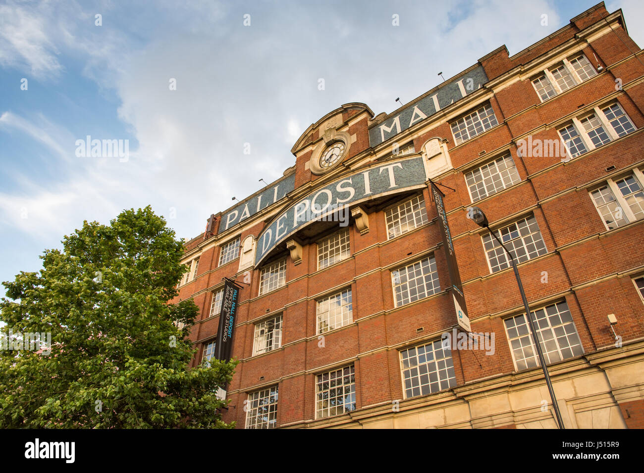 London, England - July 10, 2016: The 1901 brick facade of the Pall Mall Deposit, a safe deposit warehouse in Ladbroke Grove. Stock Photo