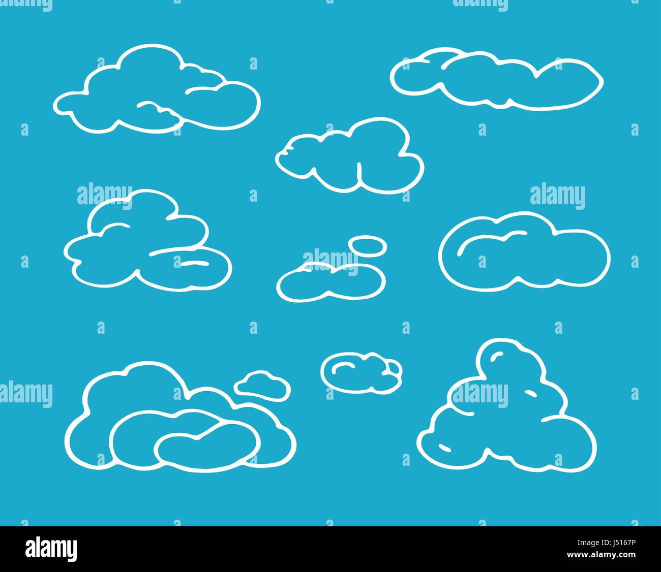 Handdrawn sky set. Clouds isolated Stock Vector Image & Art - Alamy