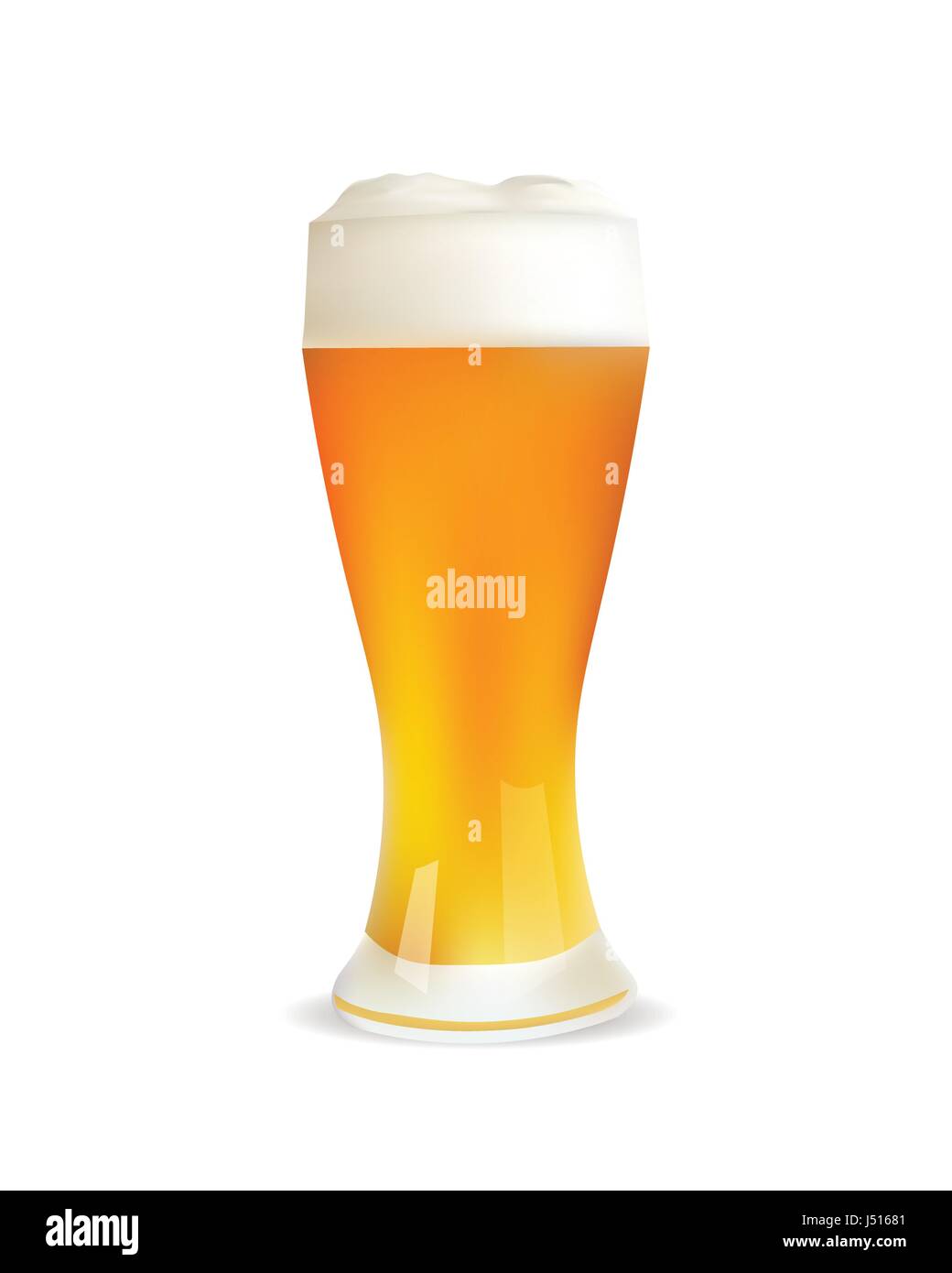 Realistic Glass Of Beer. Isolated Vector Icon or Illustration Stock ...