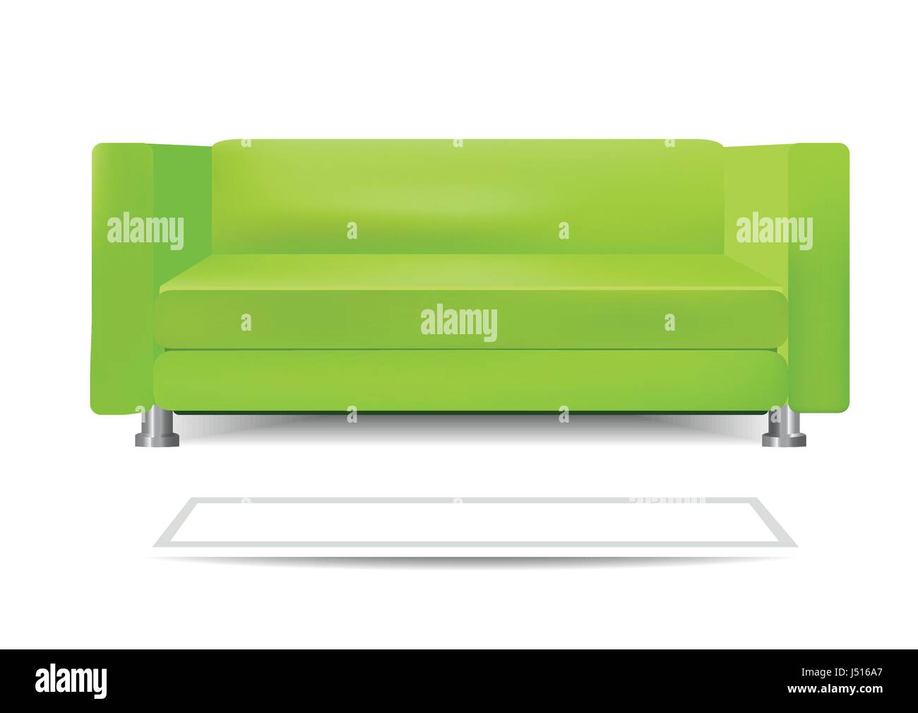Realistic Green Sofa. White carpet. Isolated Stock Vector Image & Art