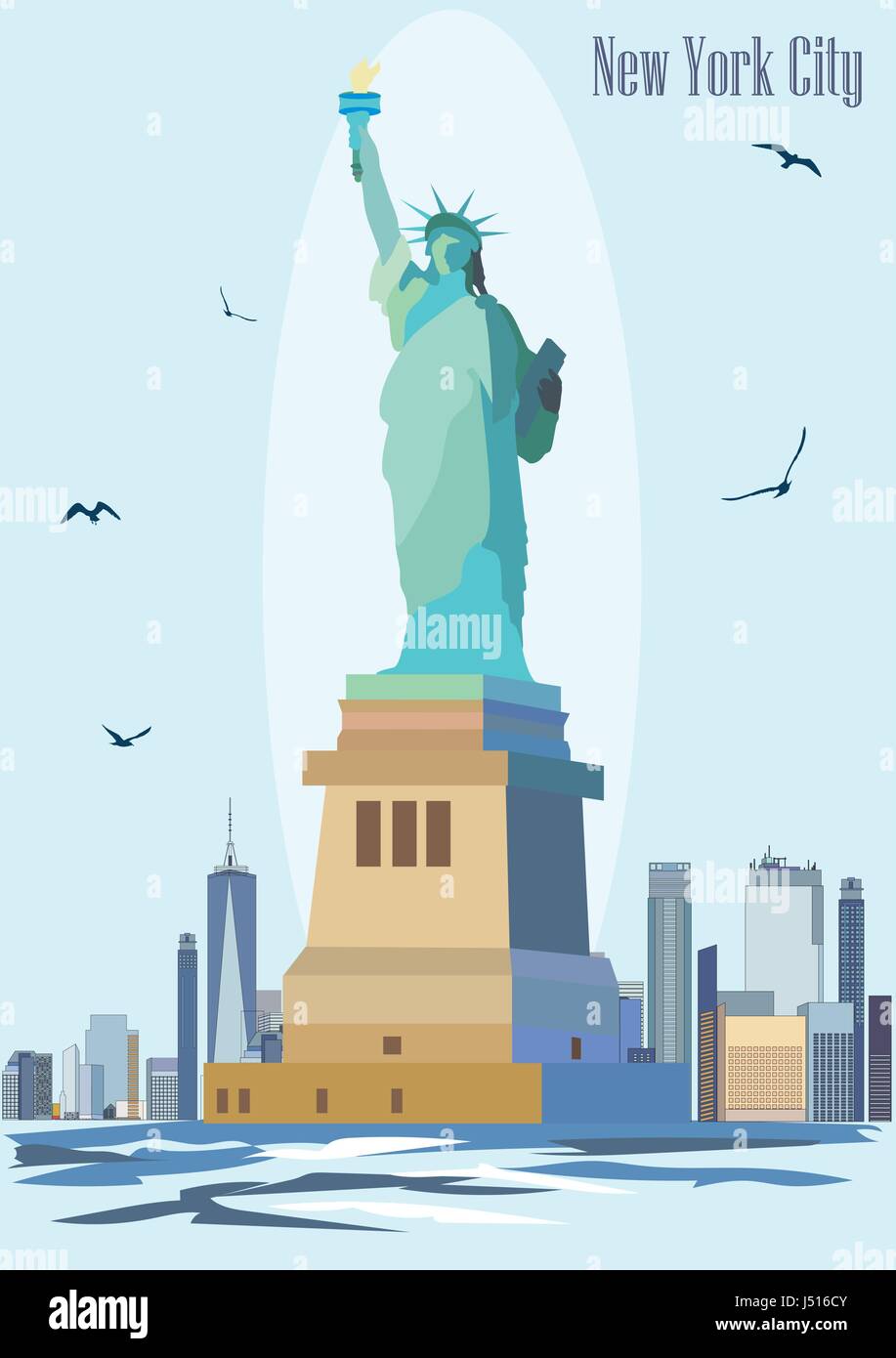 Статуя свободы Нью-Йорк вектор
