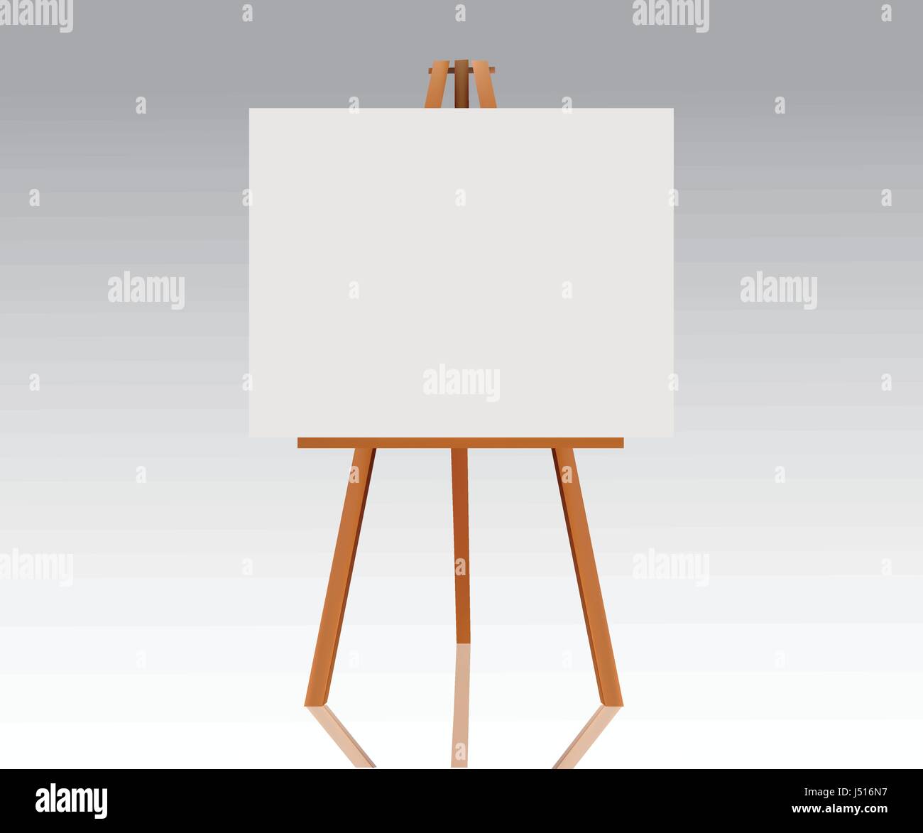 Blank art board and realistic wooden easel. Wooden brown easel with Mock Up  empty blank canvas Isolated on white background Stock Vector Image & Art -  Alamy