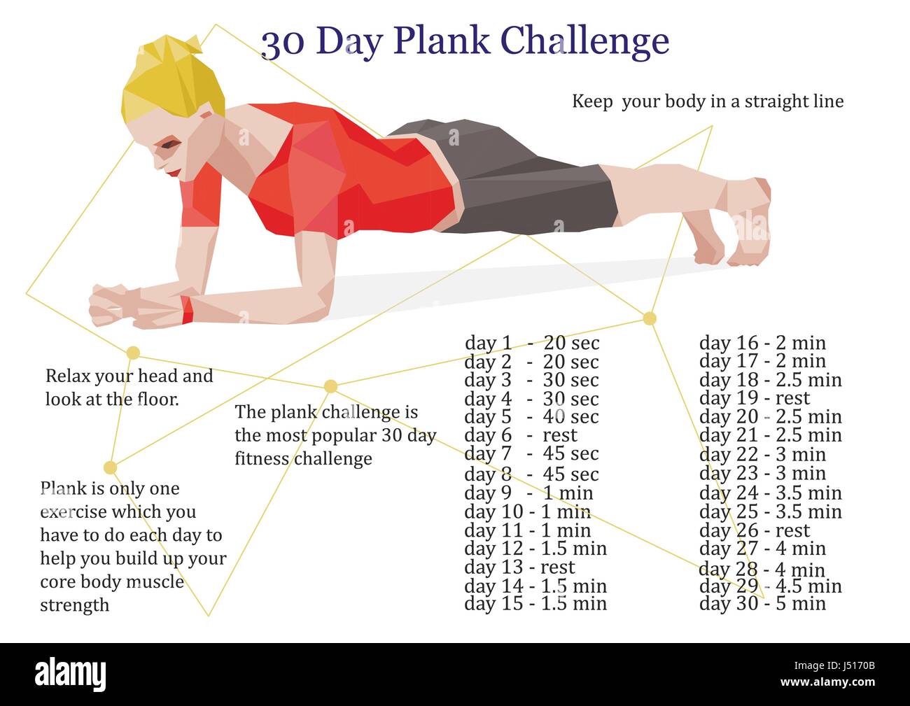 30 days plank challenge infographic Stock Vector Image & Art - Alamy
