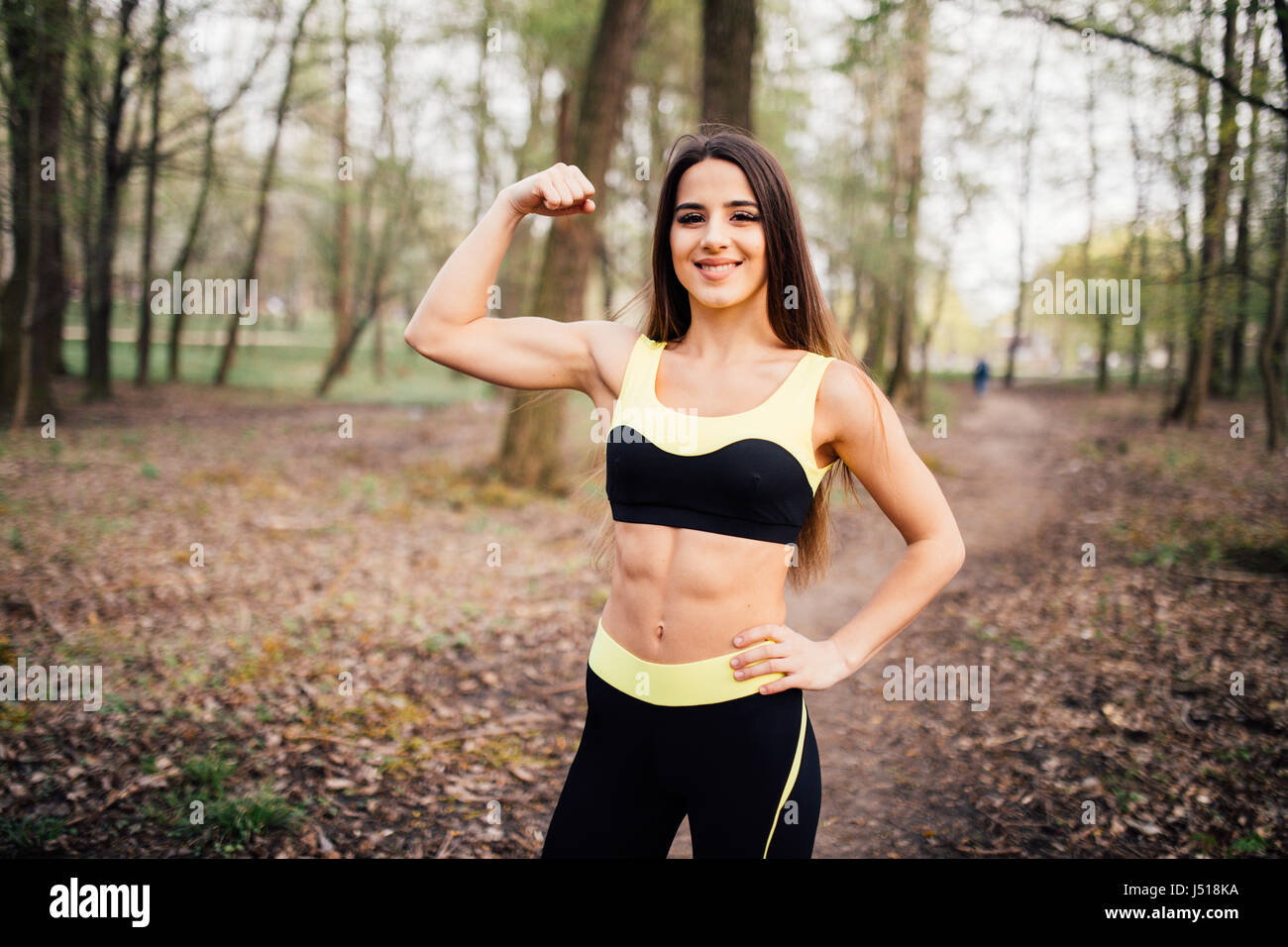 Girl biceps outdoor hi-res stock photography and images - Alamy