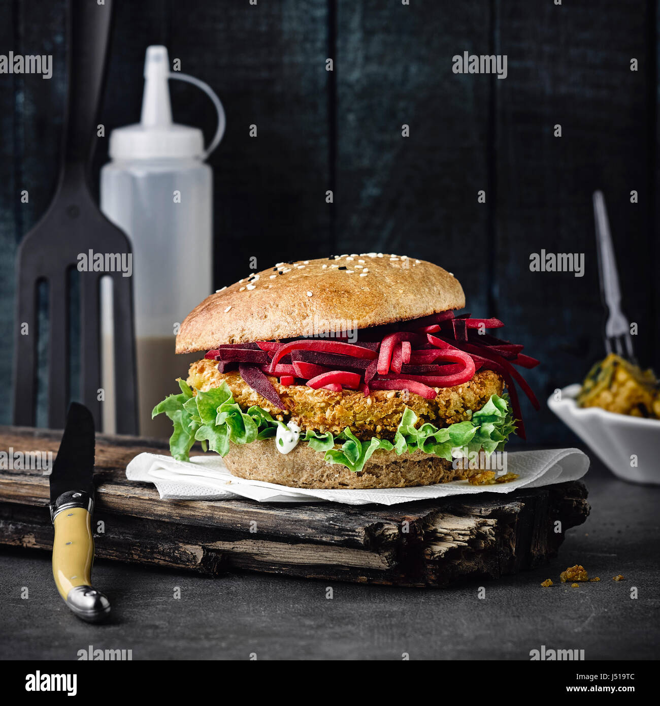 Vegetarian orient burger Stock Photo