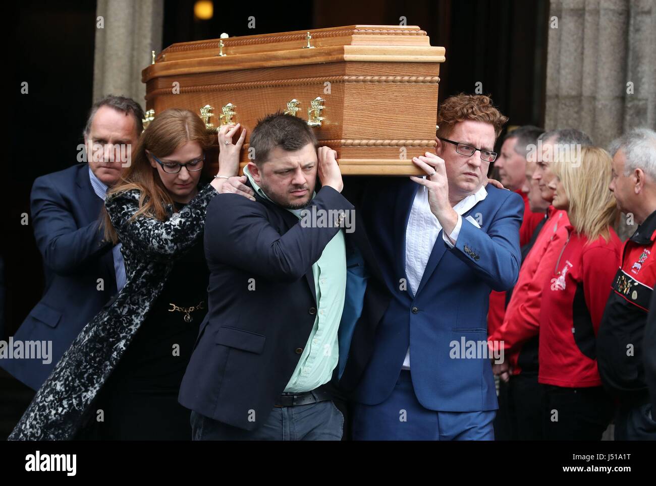 The Coffin Of Brendan Duddy Leaves St Eugene s Cathedral In Londonderry the-coffin-of-brendan-duddy-leaves-st-eugene-s-cathedral-in-londonderry
