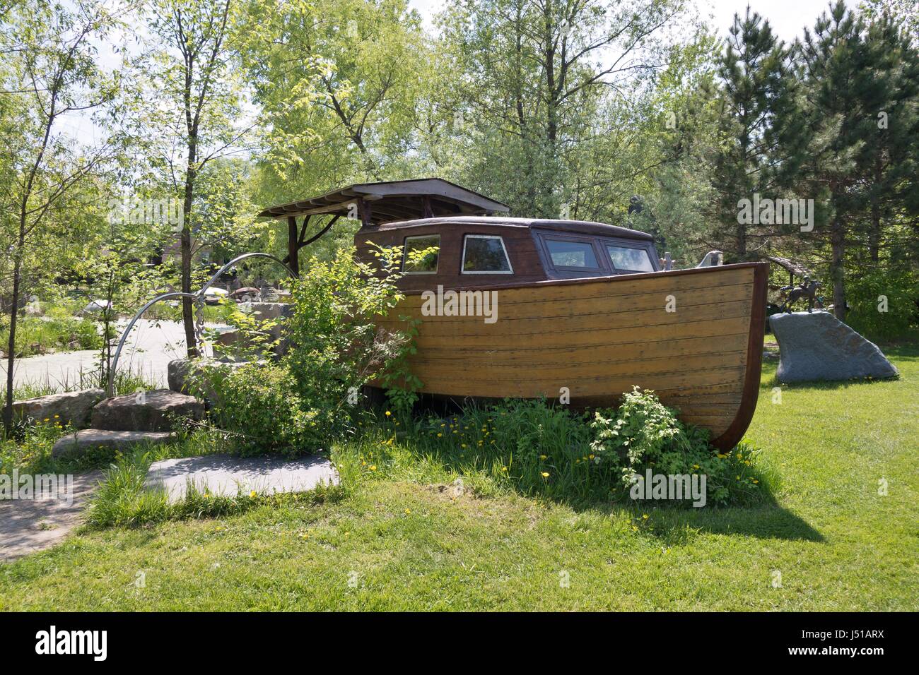 A boat, at Big Stone Mini Golf and Sculpture Garden in