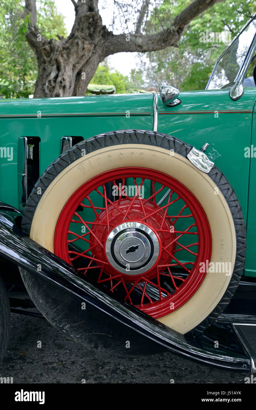 Spare wheel of a 1932 Chevrolet Confederate Series BA Stock Photo