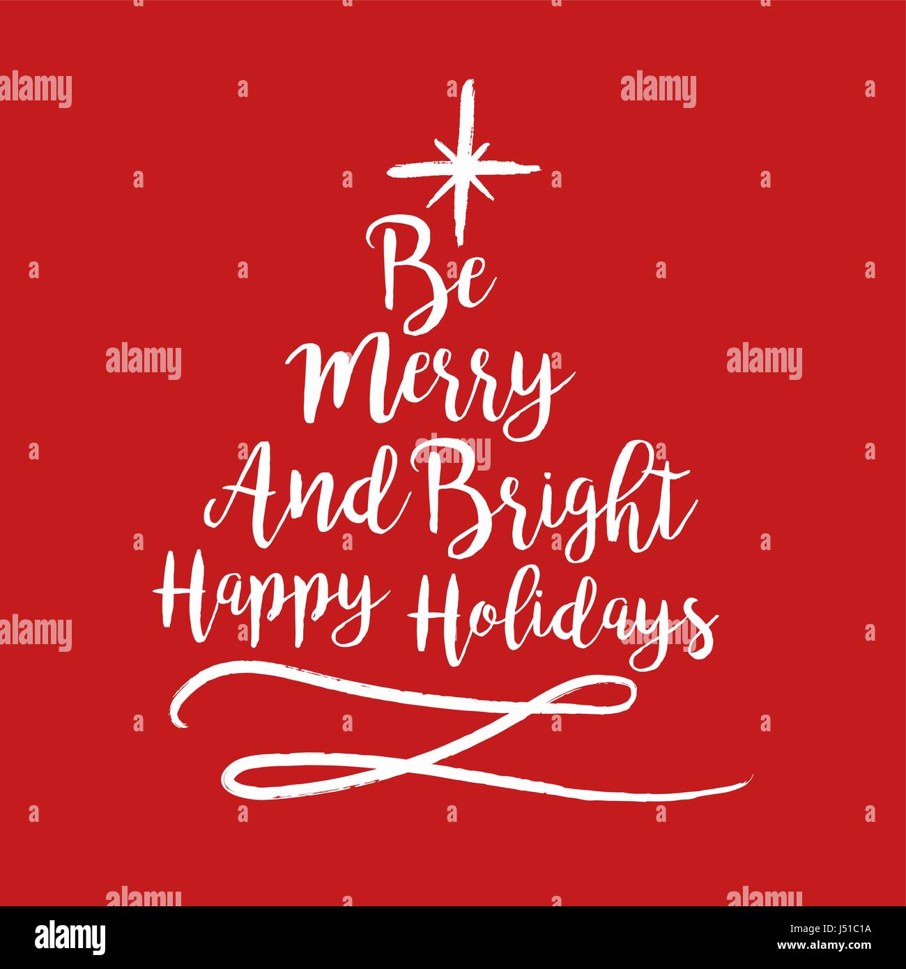 Merry Christmas calligraphy quote, lettering text design for holiday season. Creative red typography font illustration. EPS10 vector. Stock Vector