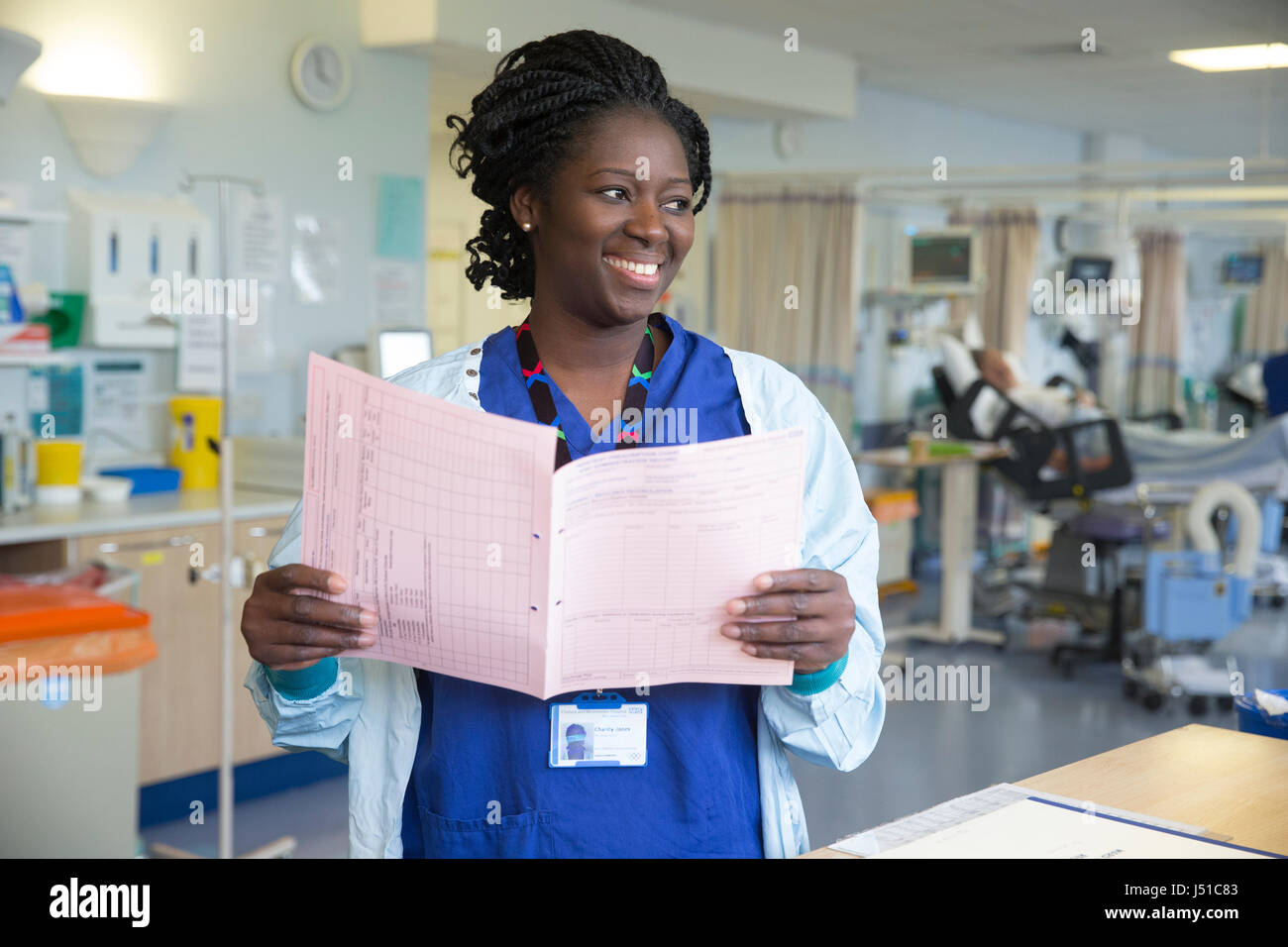 Doctors and nurses working in a hospital in ward and operating theatre ...