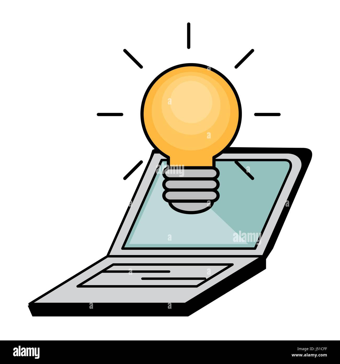 Light bulb and laptop icon Stock Vector Image & Art - Alamy