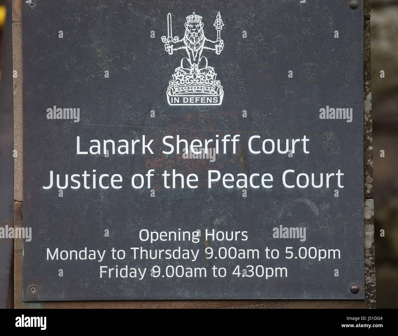 Lanark Sheriff Court in Lanark where former TV weatherman Fred Talbot