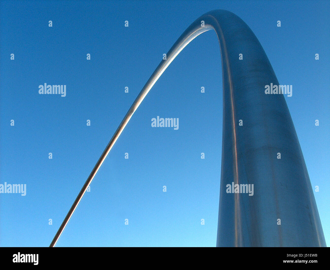 blue steel crooked warped hunchbacked humpbacked bowed bent curved firmament Stock Photo