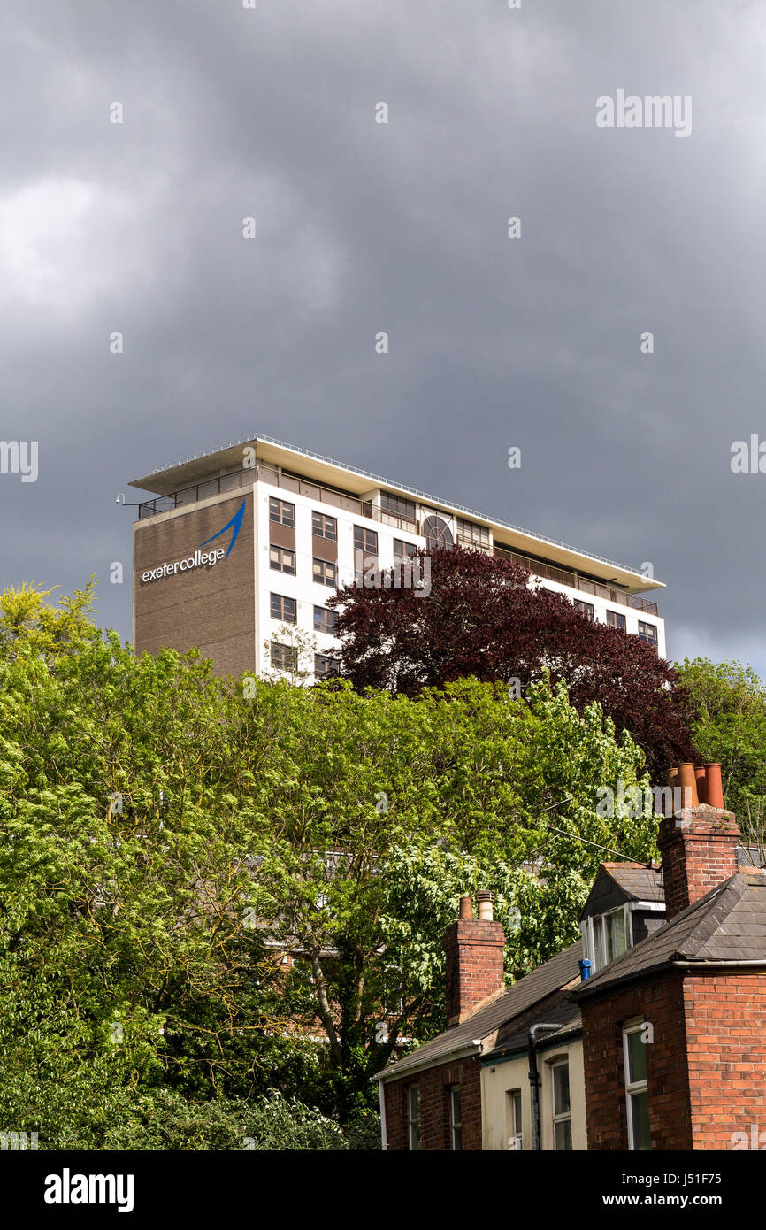 cladding on the side of Exeter College,Exeter Stock Photo