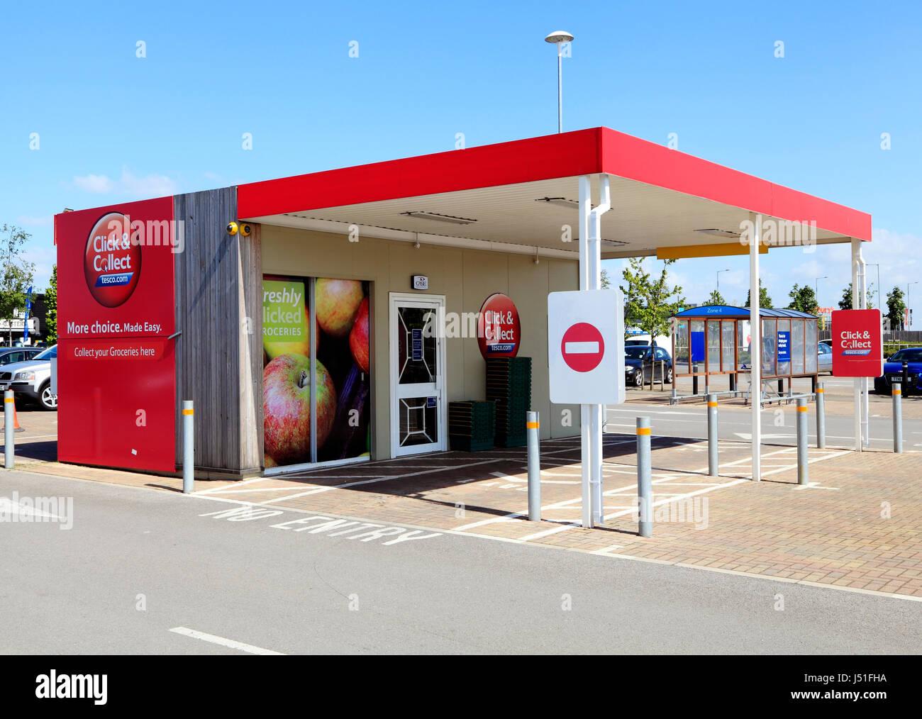 Tesco Stores, Click & Collect, drive in point, Kings Lynn, Norfolk, England, UK Stock Photo Alamy