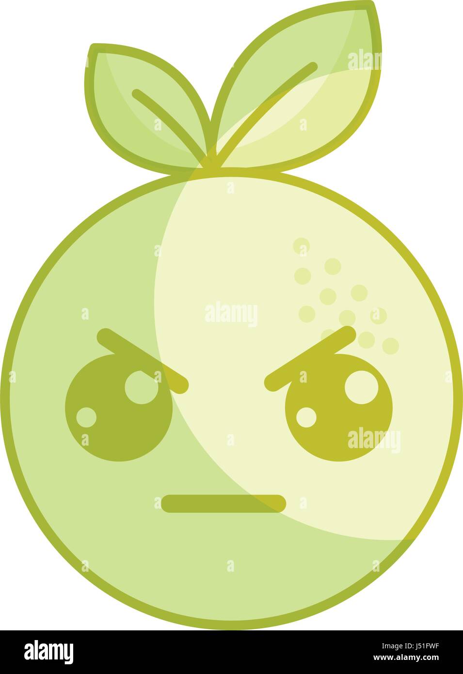 silhouette kawaii cute angry orange fruit Stock Vector Image & Art - Alamy