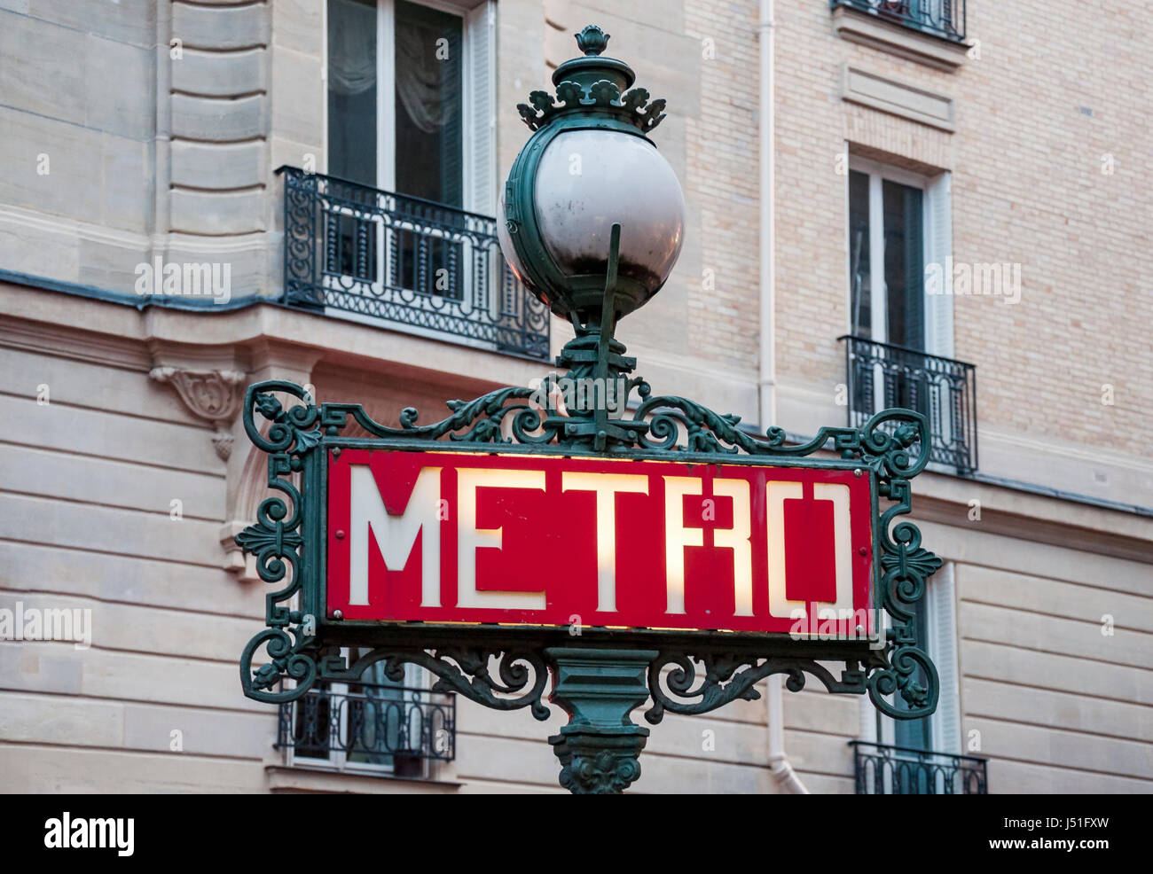 Paris Metro subway sign Stock Photo
