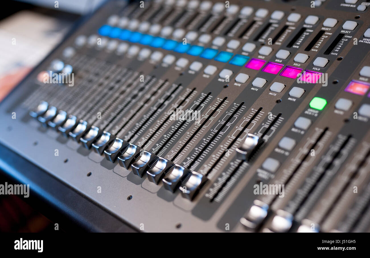 Music mixing desk Stock Photo Alamy