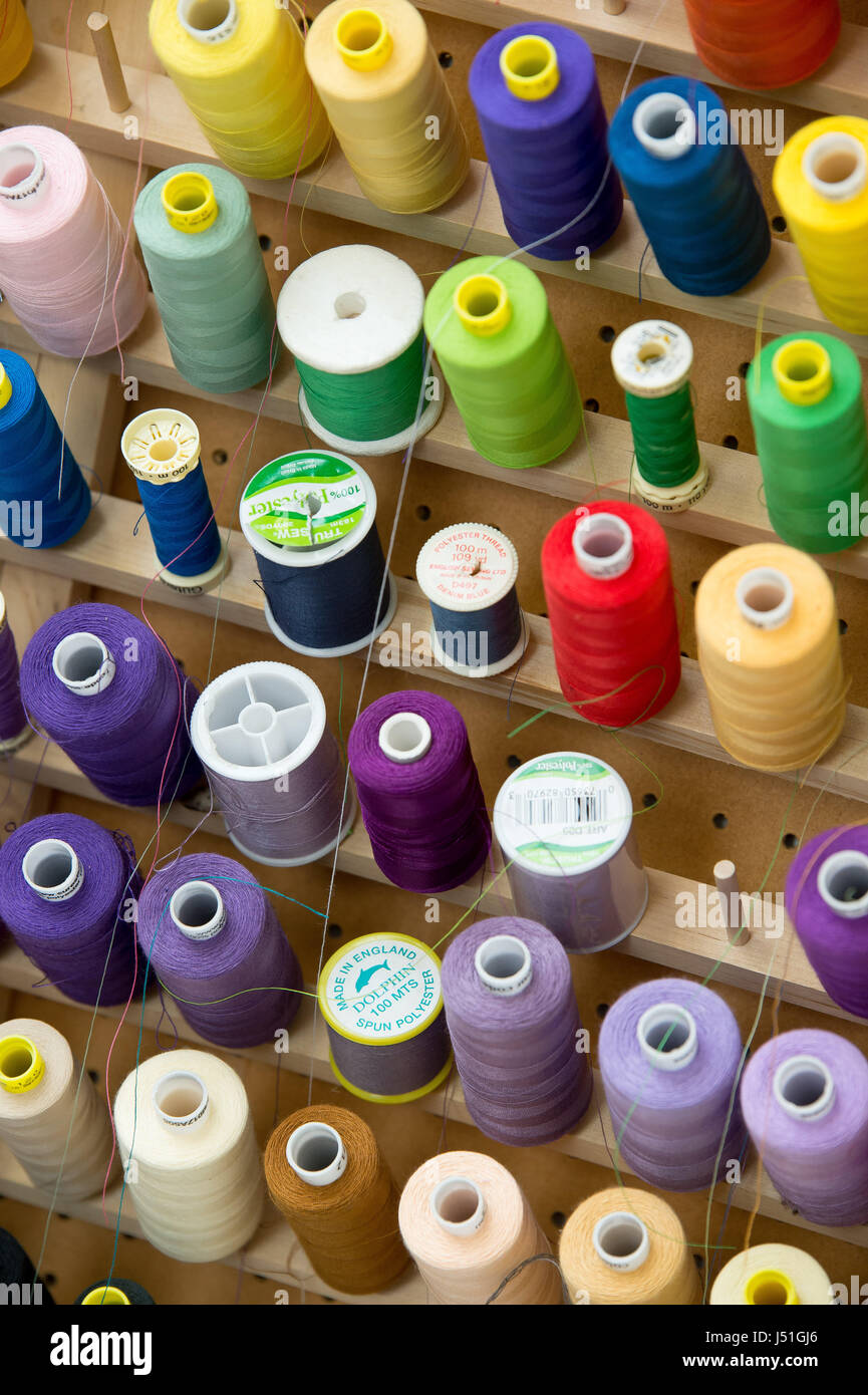 Rolls of thread for use in sewing Stock Photo