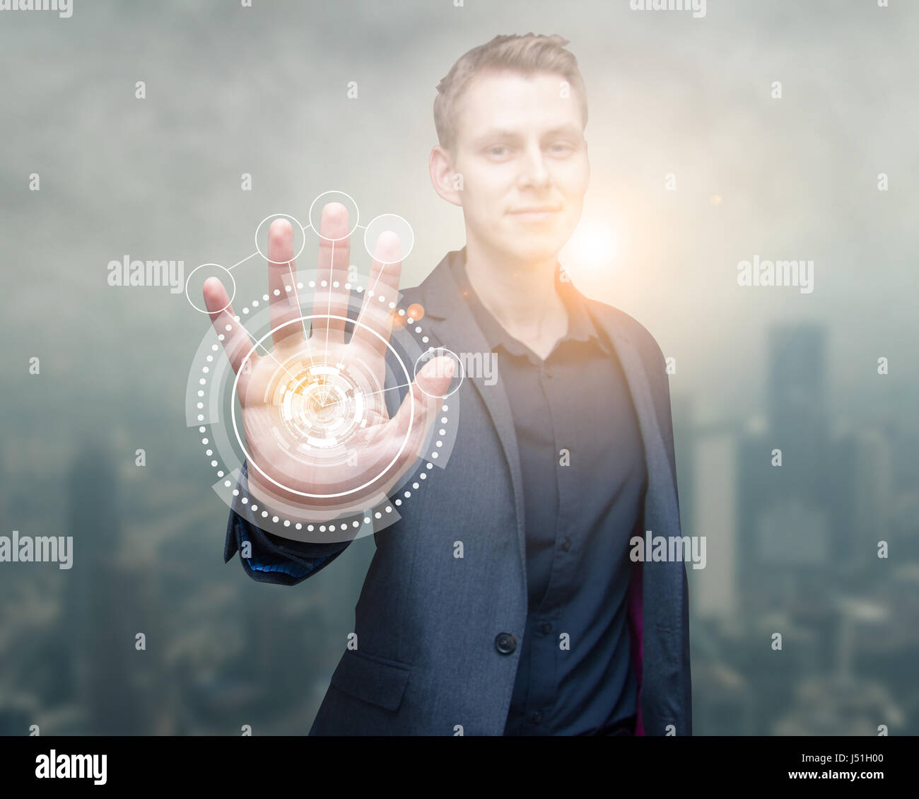 technology scan man hand Stock Photo