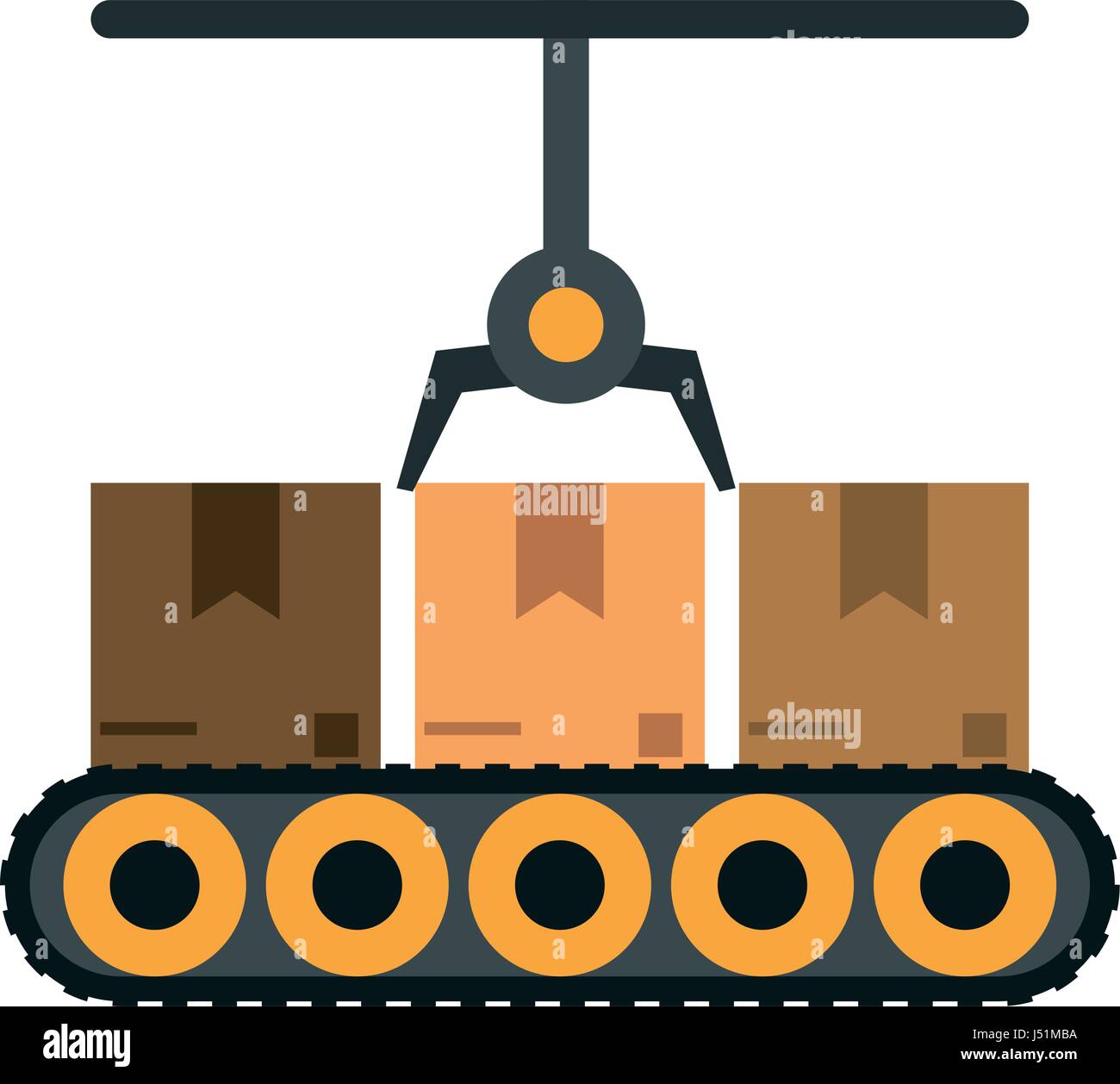 assembly line industrial machine icon image  Stock Vector