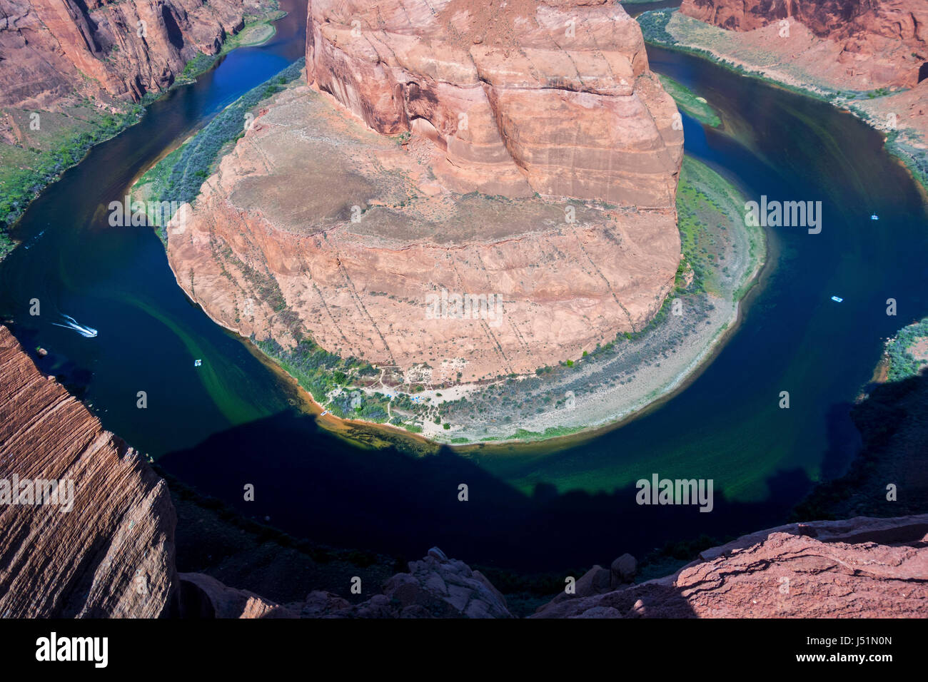 Famous Horseshoe Bend Scenic Aerial Landscape View From Above