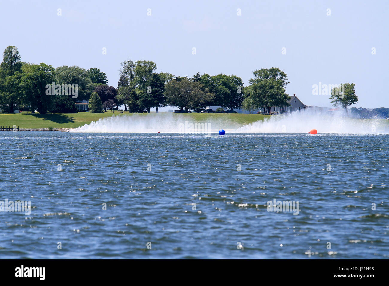 Cambridge power boat regatta  - The Cambridge Classic - The first competition in 2017 of the Hydroplane Racing League. Stock Photo