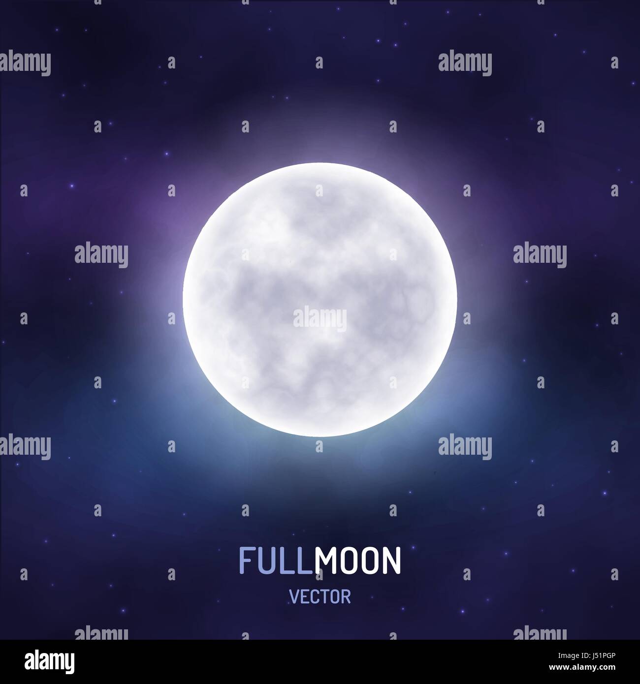 Full moon in the night starry sky Stock Vector Image & Art - Alamy