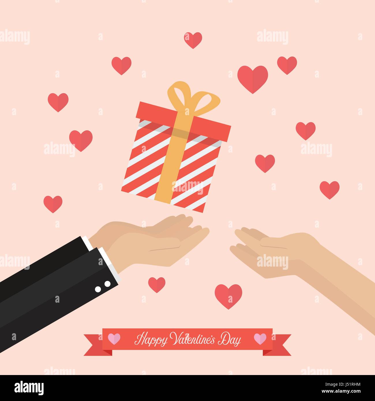 Giving A Box Man giving gift box to a woman. Vector illustration Stock Vector Image ...