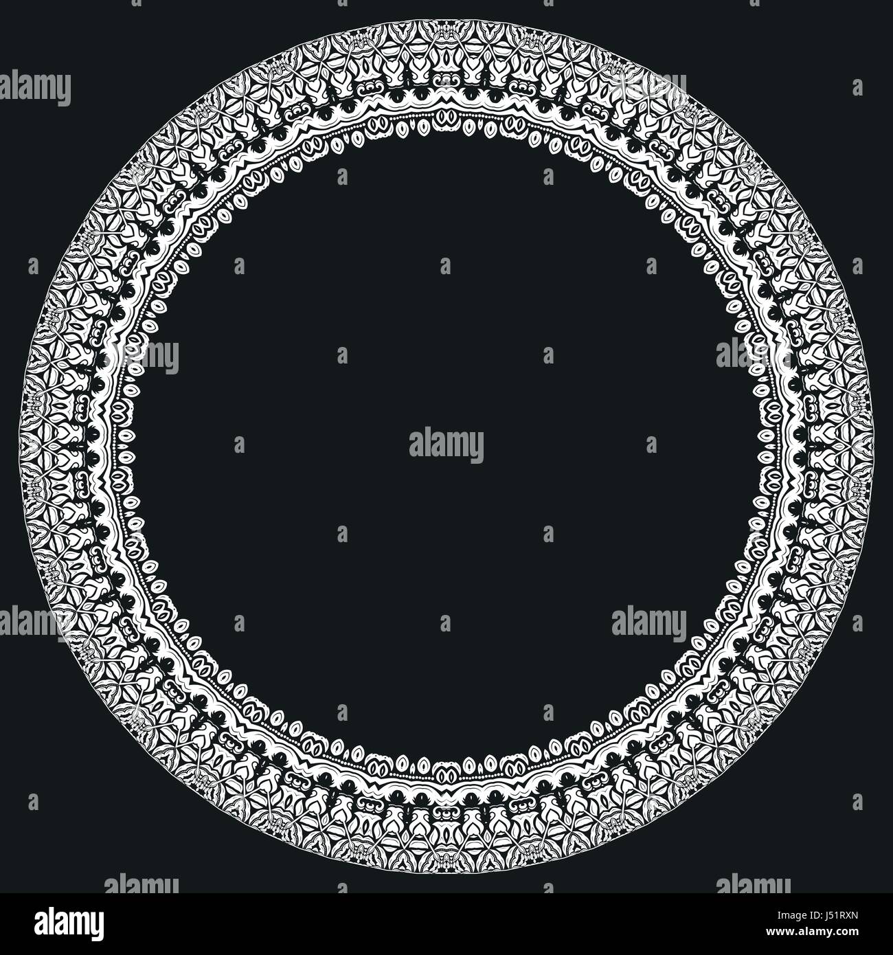 Floral Modern Vector Round Frame Stock Vector Image & Art - Alamy