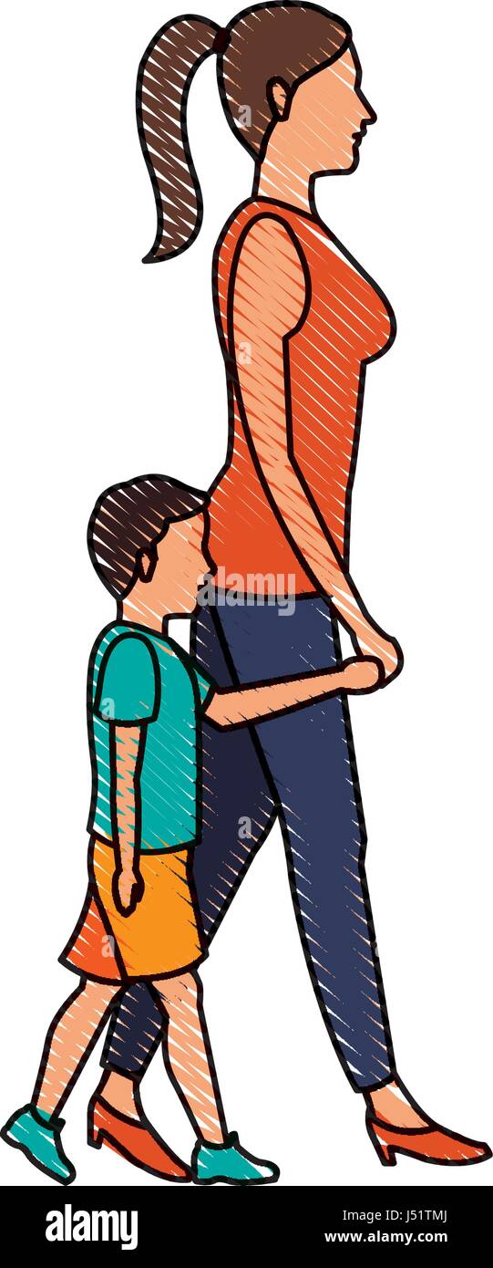 Family Holding Hands Drawing High Resolution Stock Photography And Images Alamy