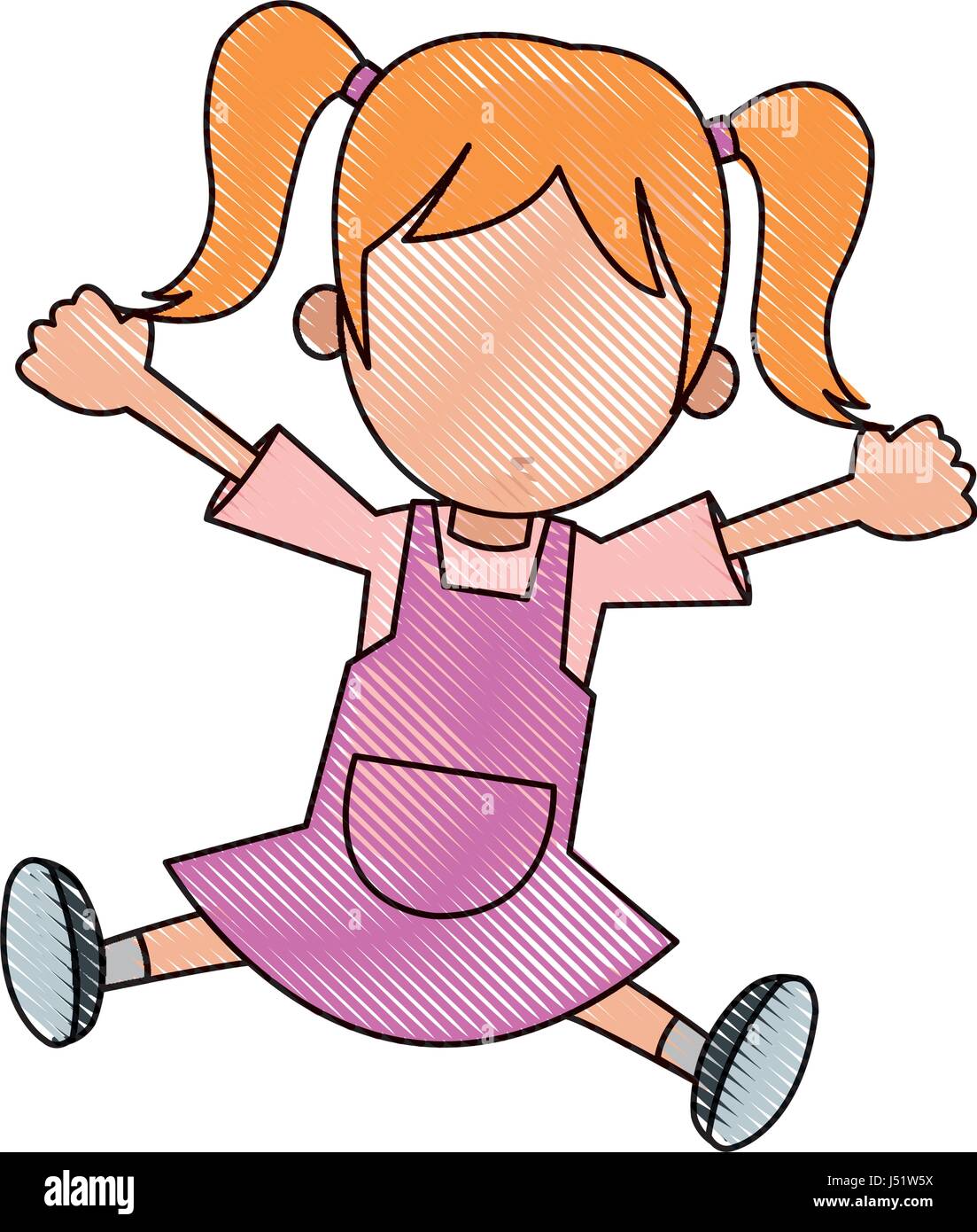 happy girl cartoon character fun Stock Vector Image & Art - Alamy