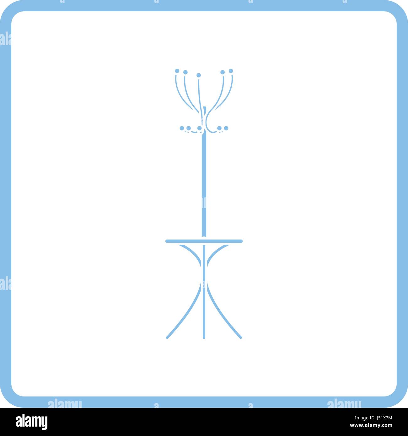Office coat stand icon. Blue frame design. Vector illustration Stock ...