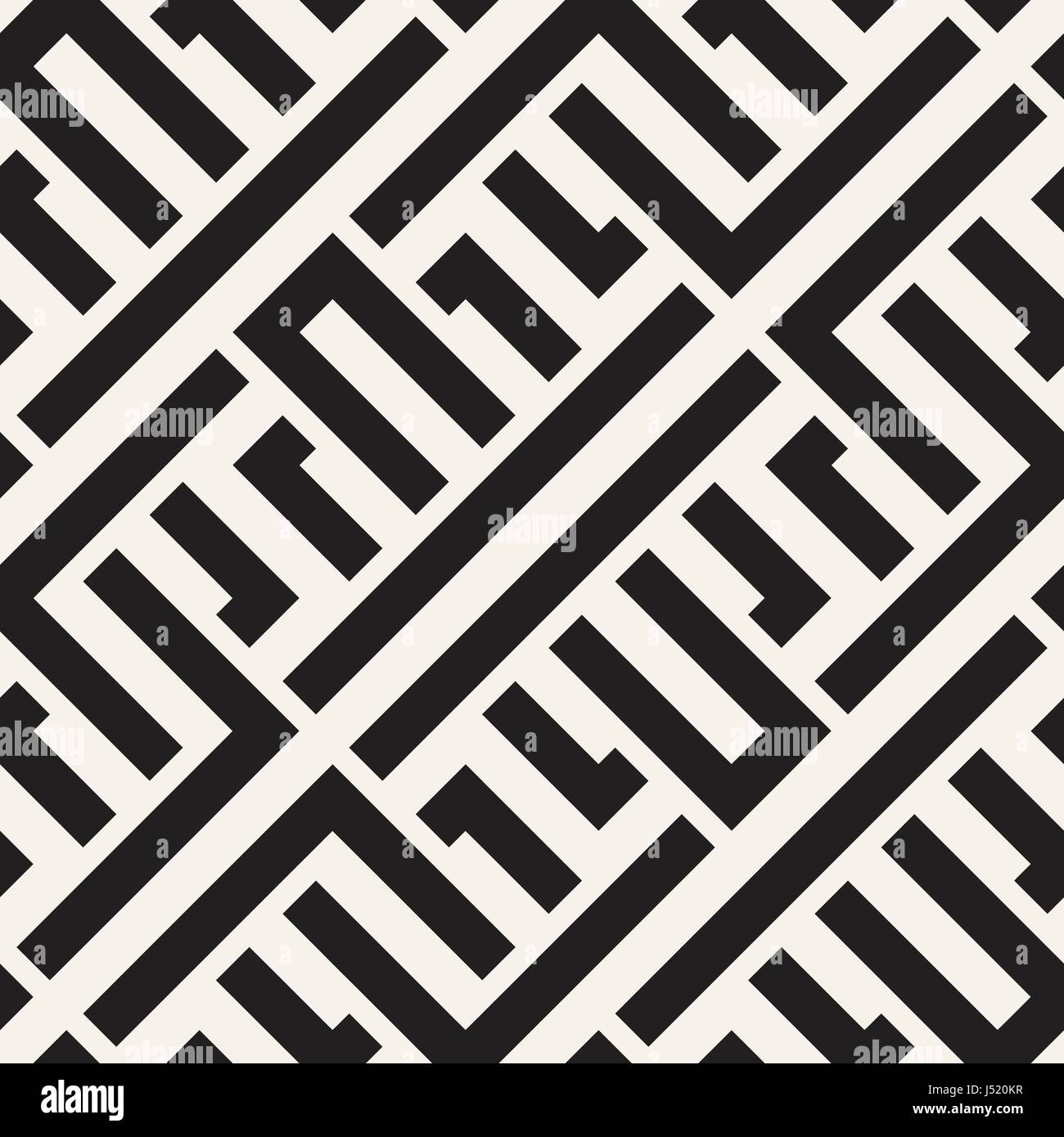 Interlacing Lines Maze Lattice. Ethnic Monochrome Texture. Abstract ...