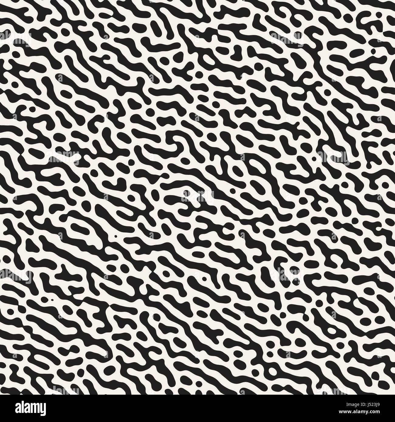 Vector Seamless Grunge Pattern. Black and White Organic Shapes. Messy ...
