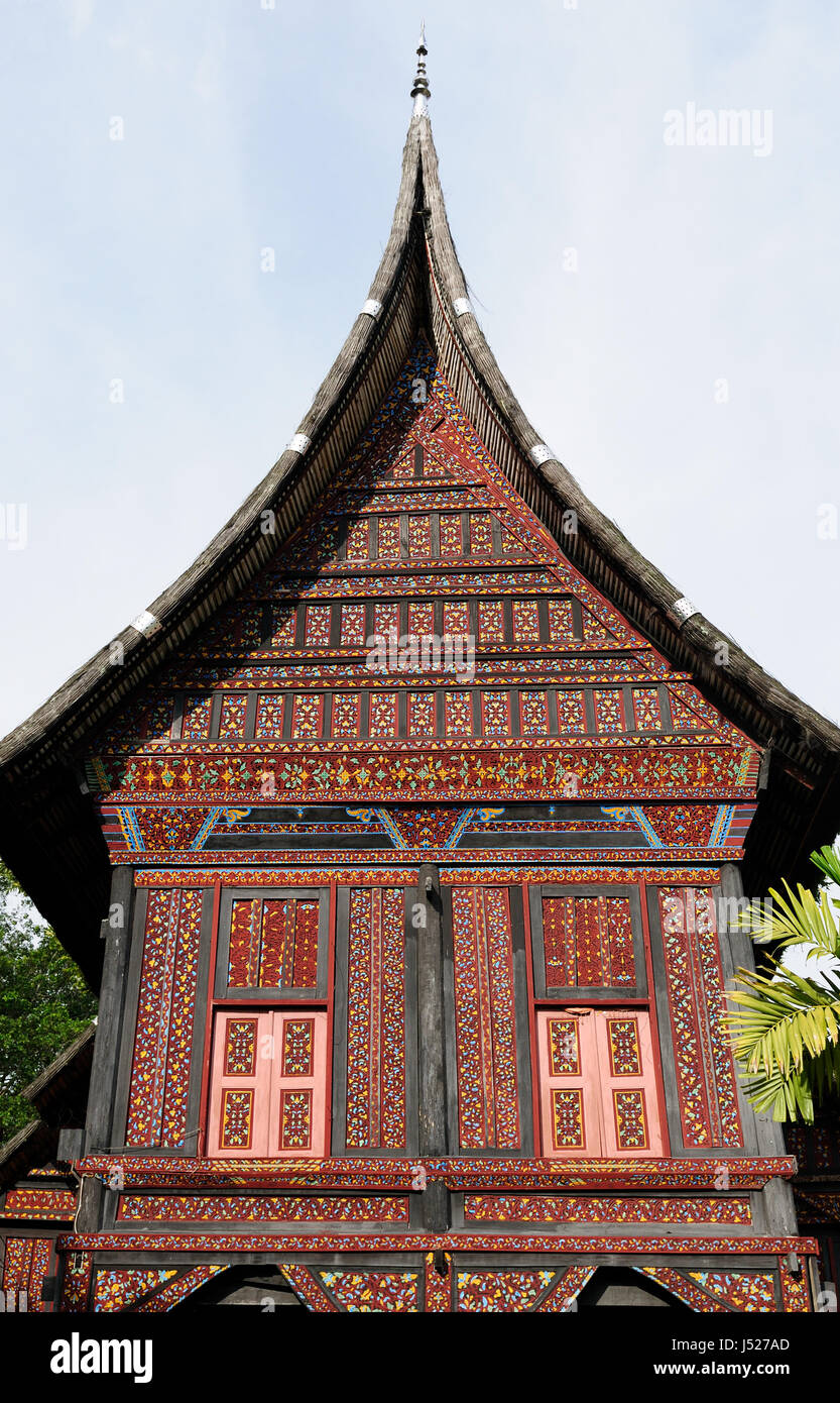 Indonesia countryside on the West Sumatra island near Bukittinggi city resort. Traditional old Dutch house Stock Photo