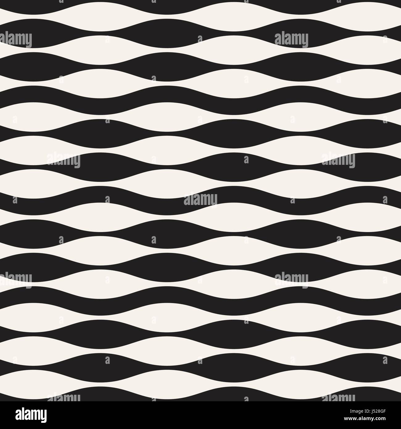 Wavy stripes vector seamless pattern. Retro abstract wavy texture ...