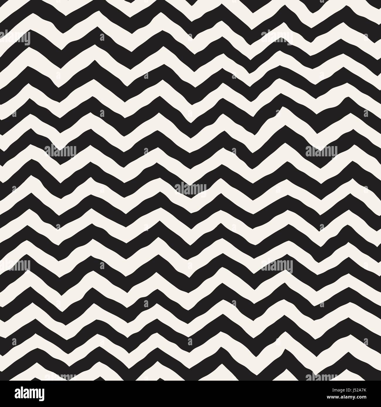 Seamless Wavy Hand Drawn Stripes Pattern. Abstract Repeating Vector ...