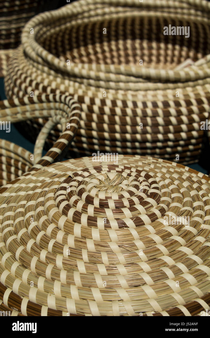 South Carolina, Charleston. Traditional hand coiled Gullah culture