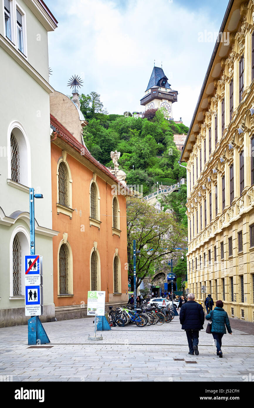 Austria clock tower hi-res stock photography and images - Alamy