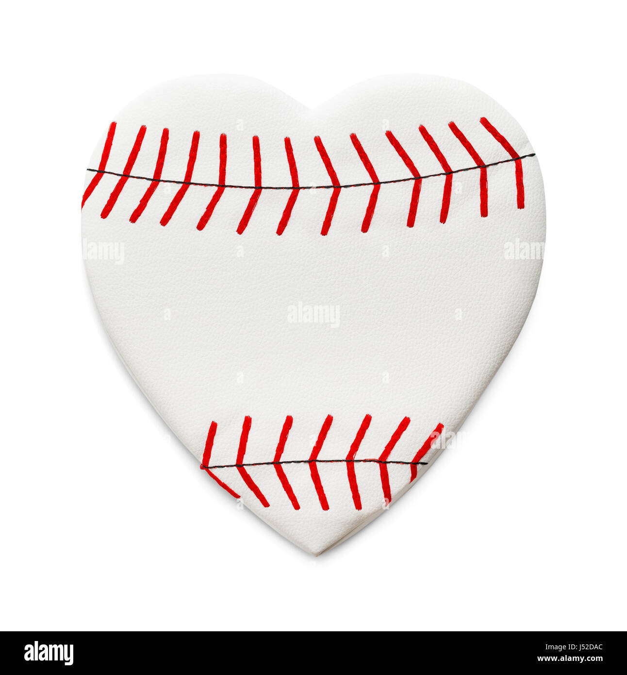 Heart Shaped Baseball Isolated on White Background. Stock Photo