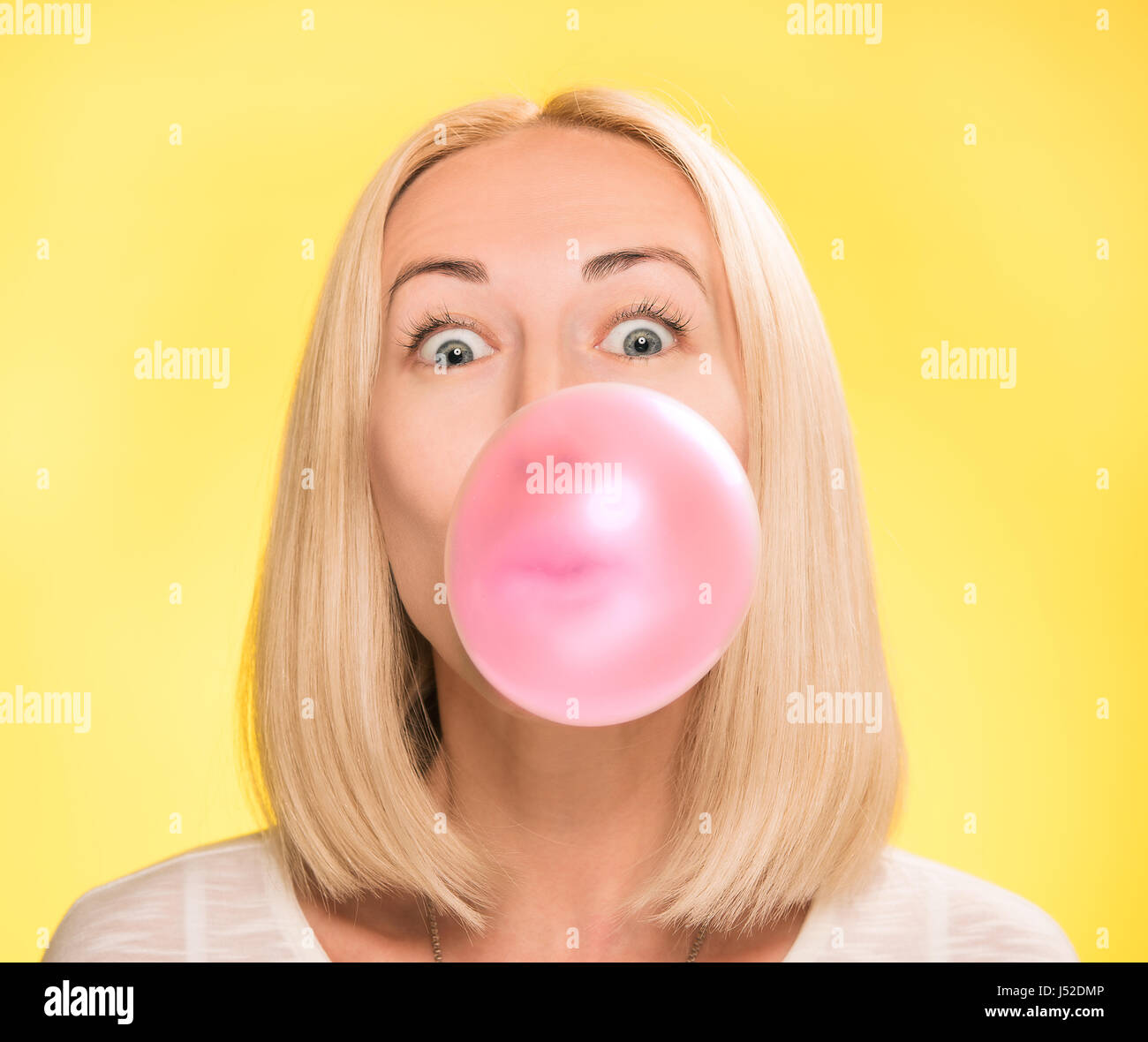 girl with bubble gum Stock Photo